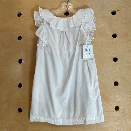 White Ruffle Sleeve Dress