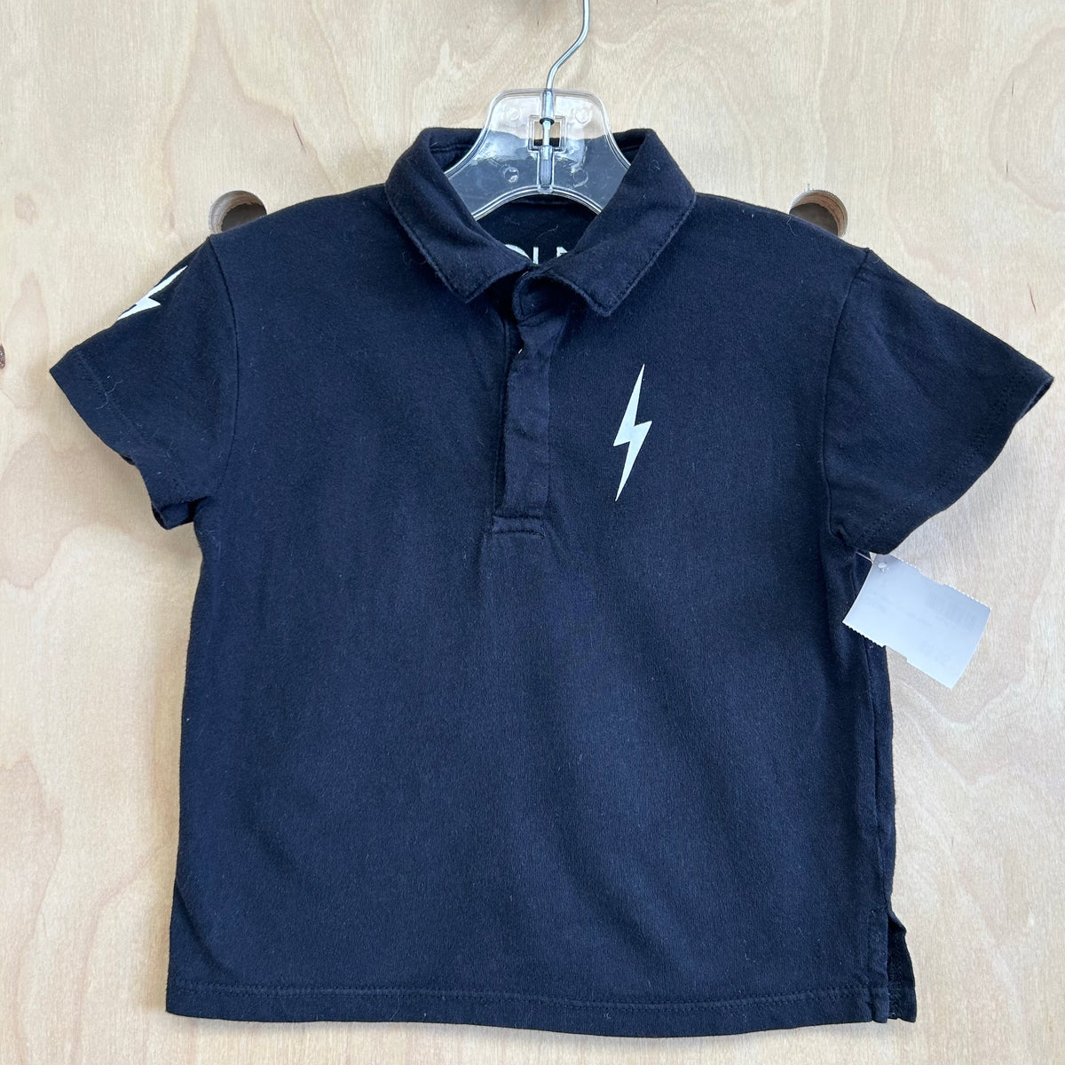 Grey Lightning Bolt Snap Henley