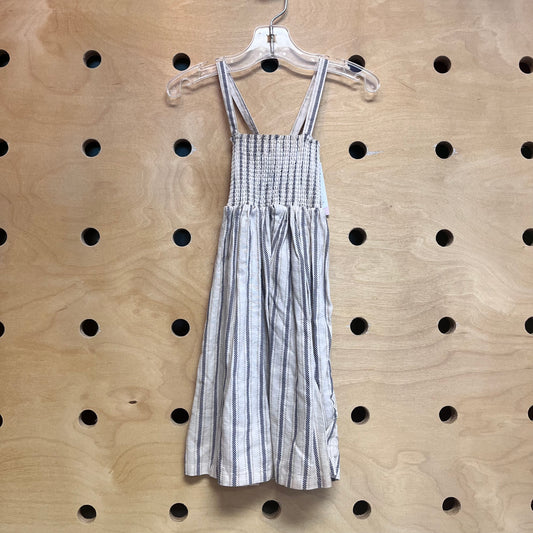 Brown/Black Striped Smock Dress
