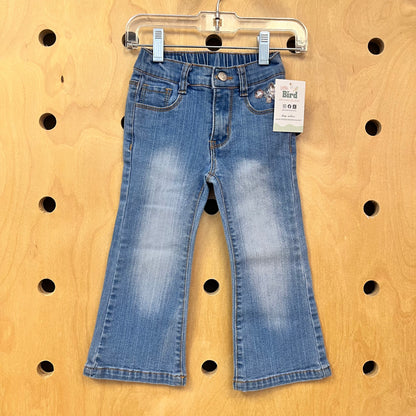 Sequin Heart Pocket Bootcut Denim