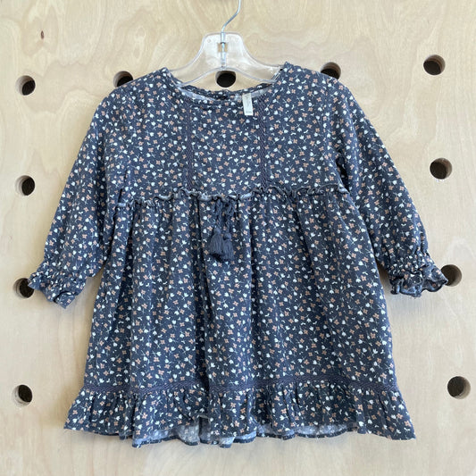 Grey + Tan Floral Dress