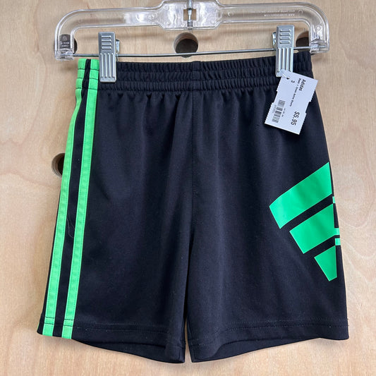 Black + Green Active Shorts