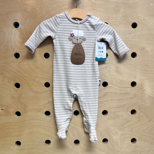 Ribbed Knit Lamb Patch Footies NEW!