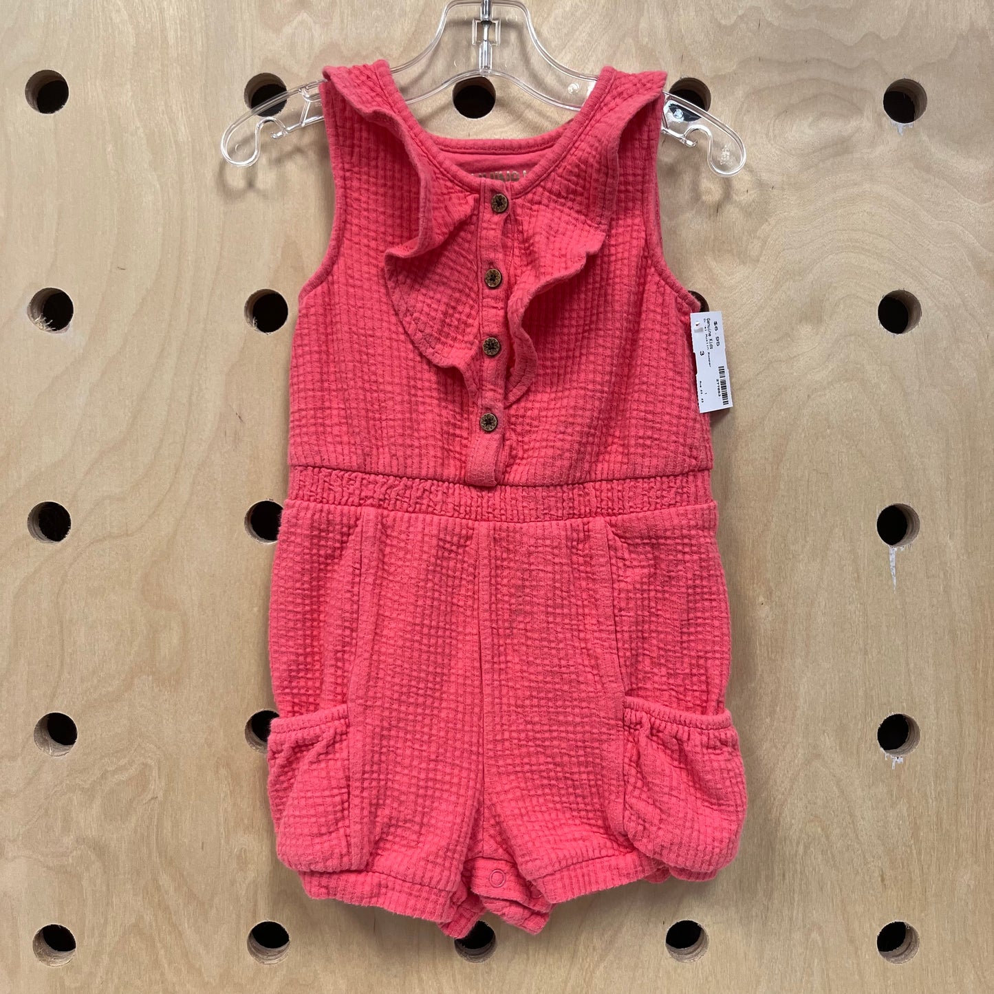 Coral Muslin Romper
