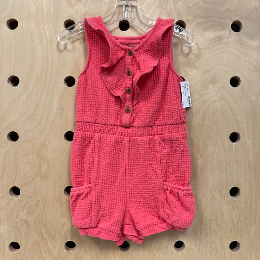 Coral Muslin Romper