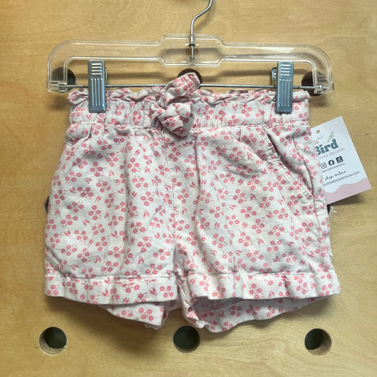 White/Pink Floral Soft Shorts