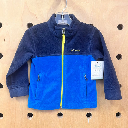 Blue Colorblock Fleece Jacket