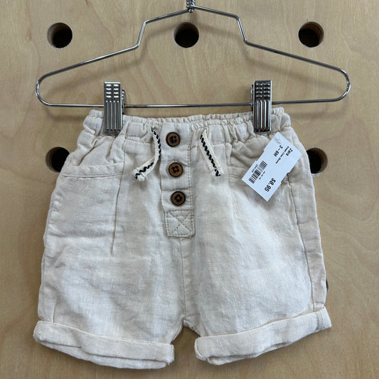 Cream Linen Shorts