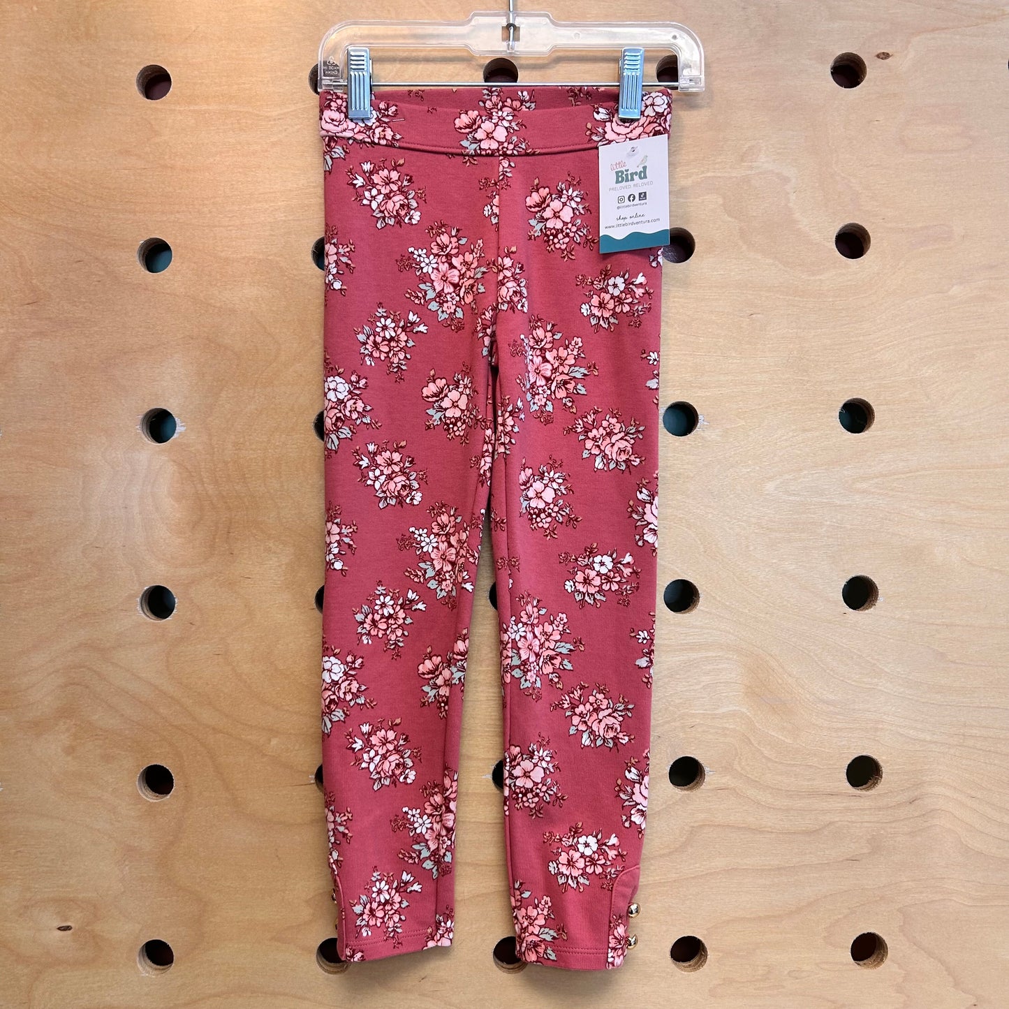 Pink Gold Button Leggings