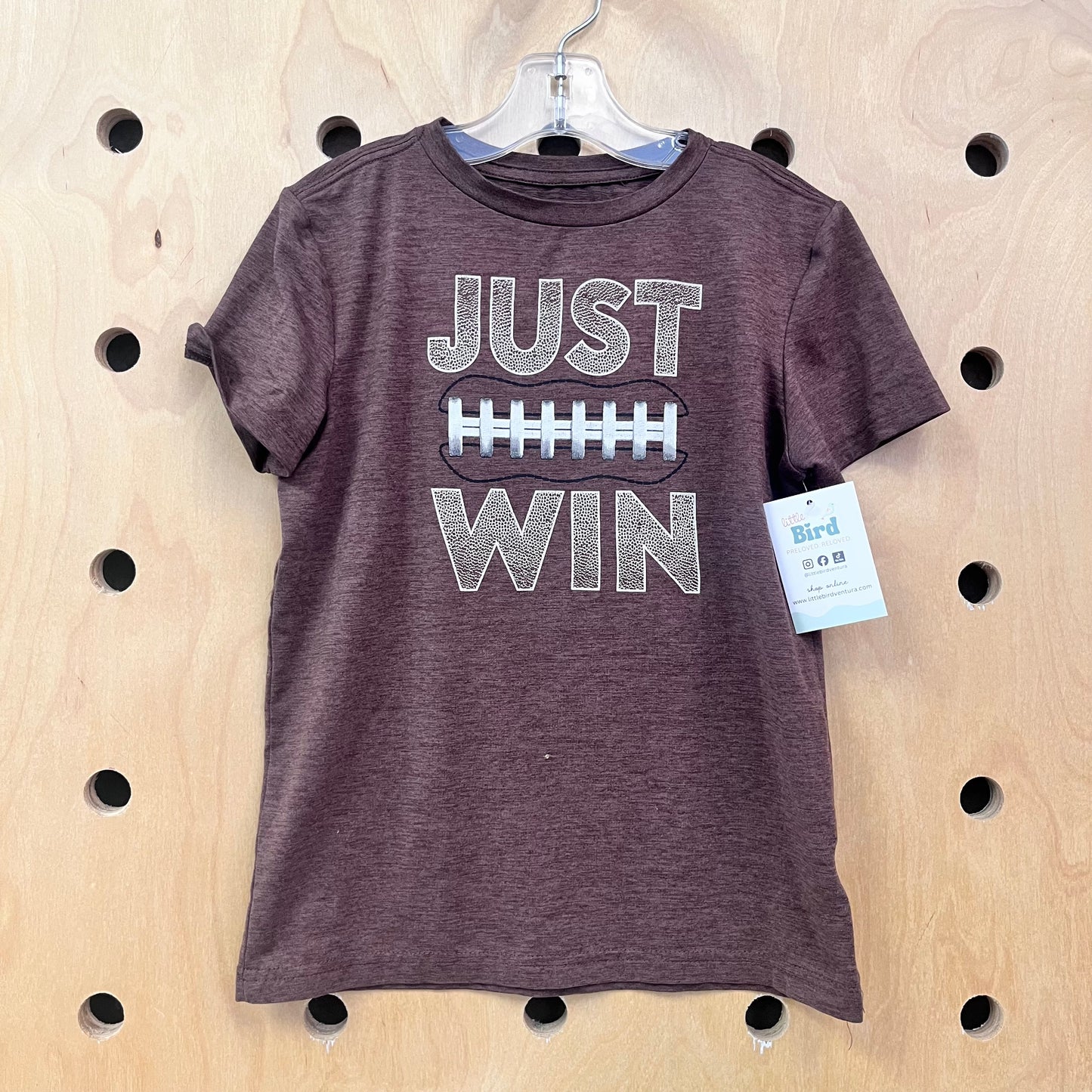 Brown Just Win Football Tee