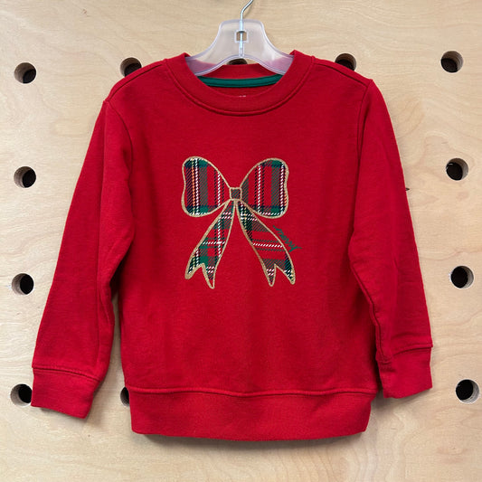 Red/Gold Sparkle Bow LS