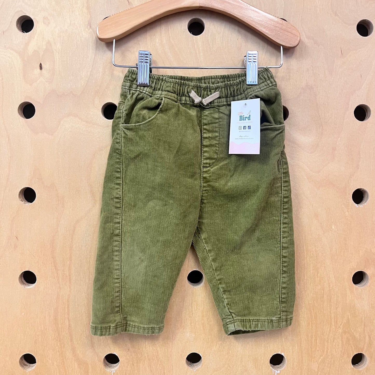 Olive Cord Drawstring Pants