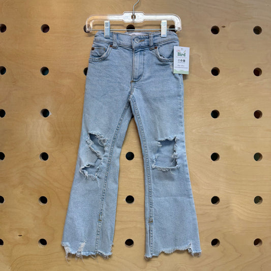 Distressed Light Wash Denim Pants