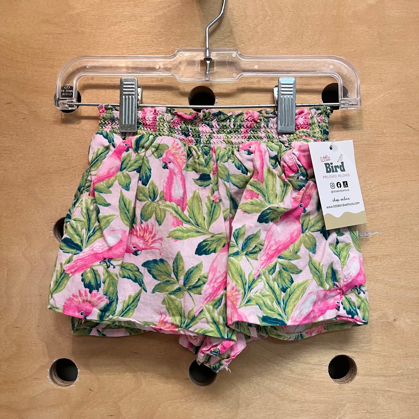 Pink/Green Cockatoo Shorts