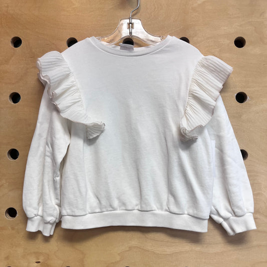 Cream Ruffle Sleeve Sweatshirt
