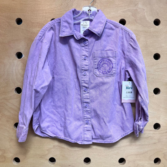 Lavender 'Happiness Overload' Button Up