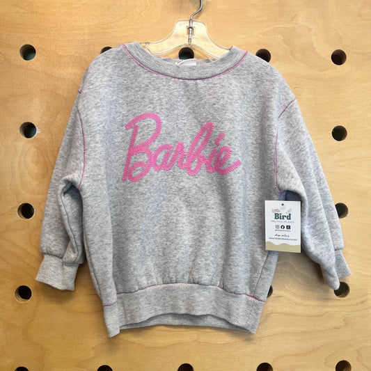 Grey/Pink Embroidered Logo Pullover