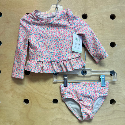 Peach/Pink Floral 2pc Swim Suit