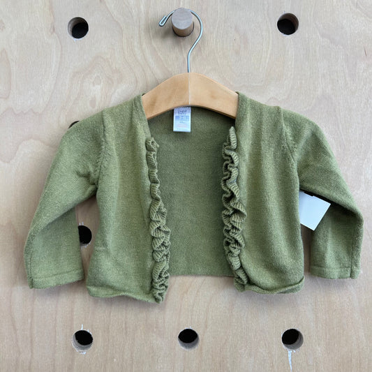 Green Ruffle Cardigan