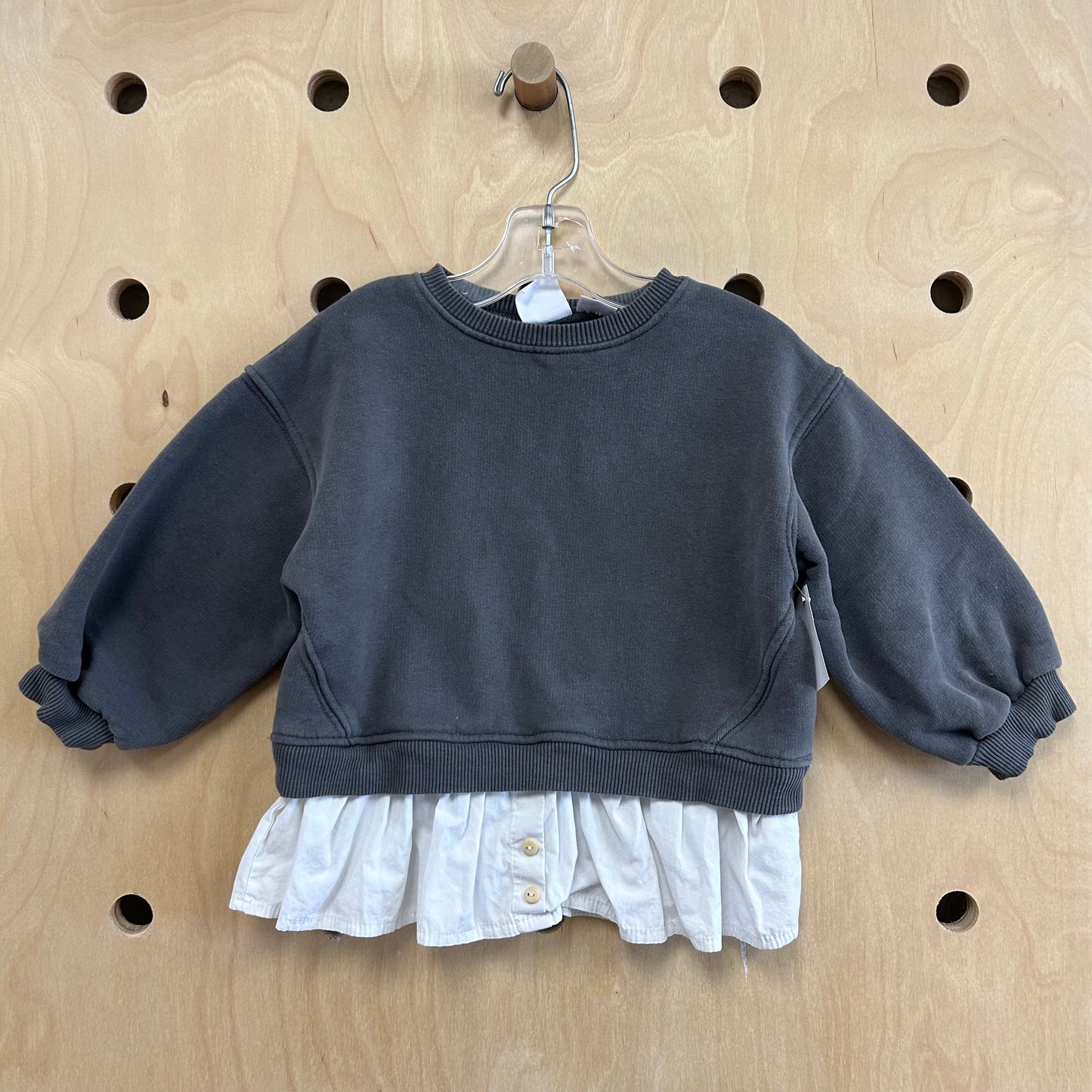 Grey Layered Look Sweatsshirt