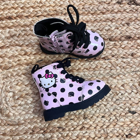 Black/Pink Polka Dot Hello Kitty Boots