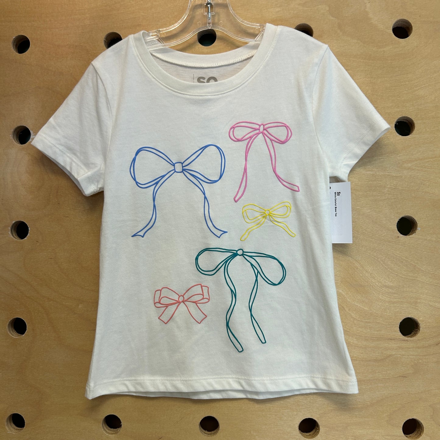 White Colorful Bows Tee