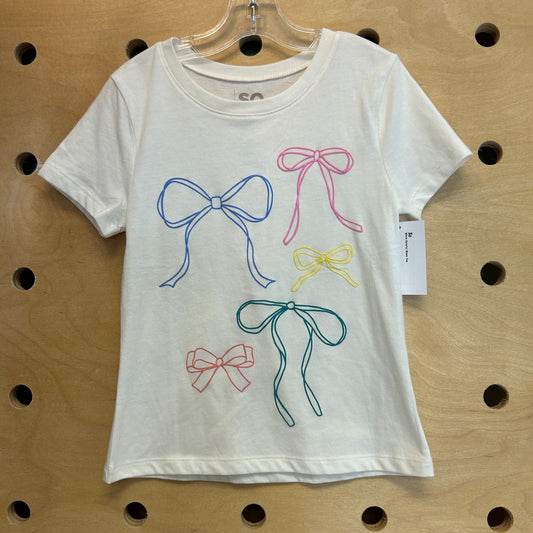 White Colorful Bows Tee