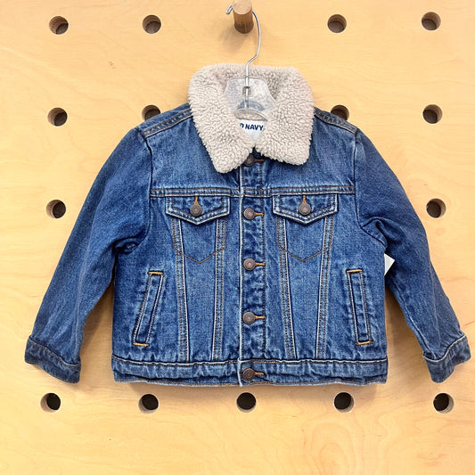 Sherpa Lined Denim Snap Jacket