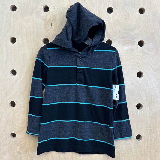 Black + Teal LS Hoodie Tee