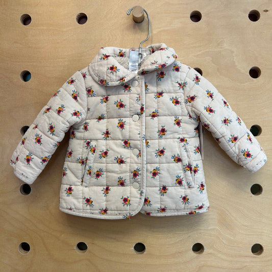 Cream Floral Cord Jacket