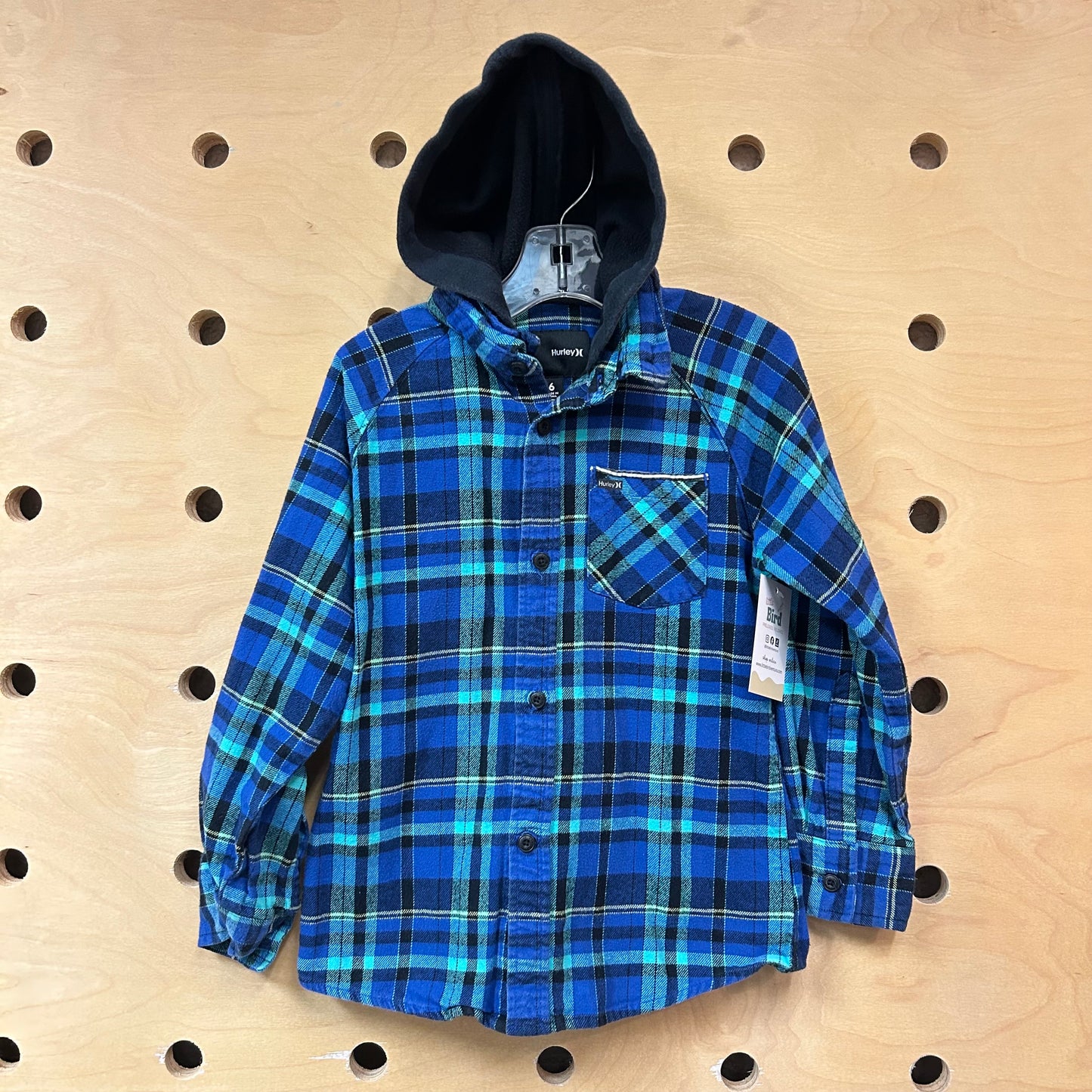 Blue Plaid Hooded Flannel