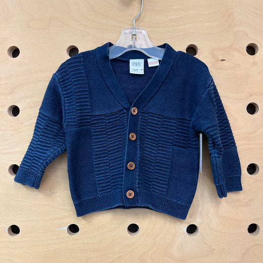 Blue Mixed Knit Cardigan