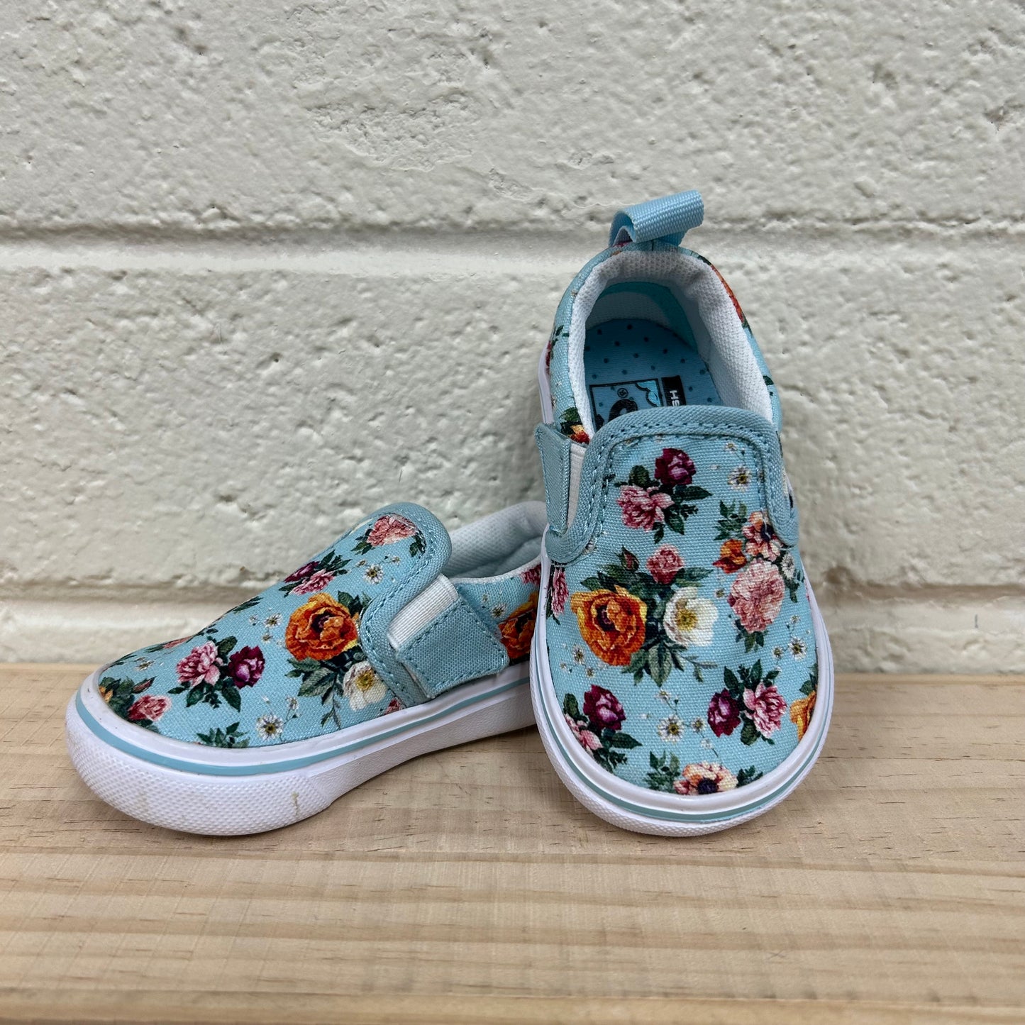 Blue Floral Slip Ons