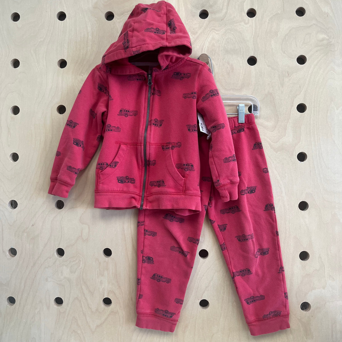 Red Fire Truck Fleece Outfit