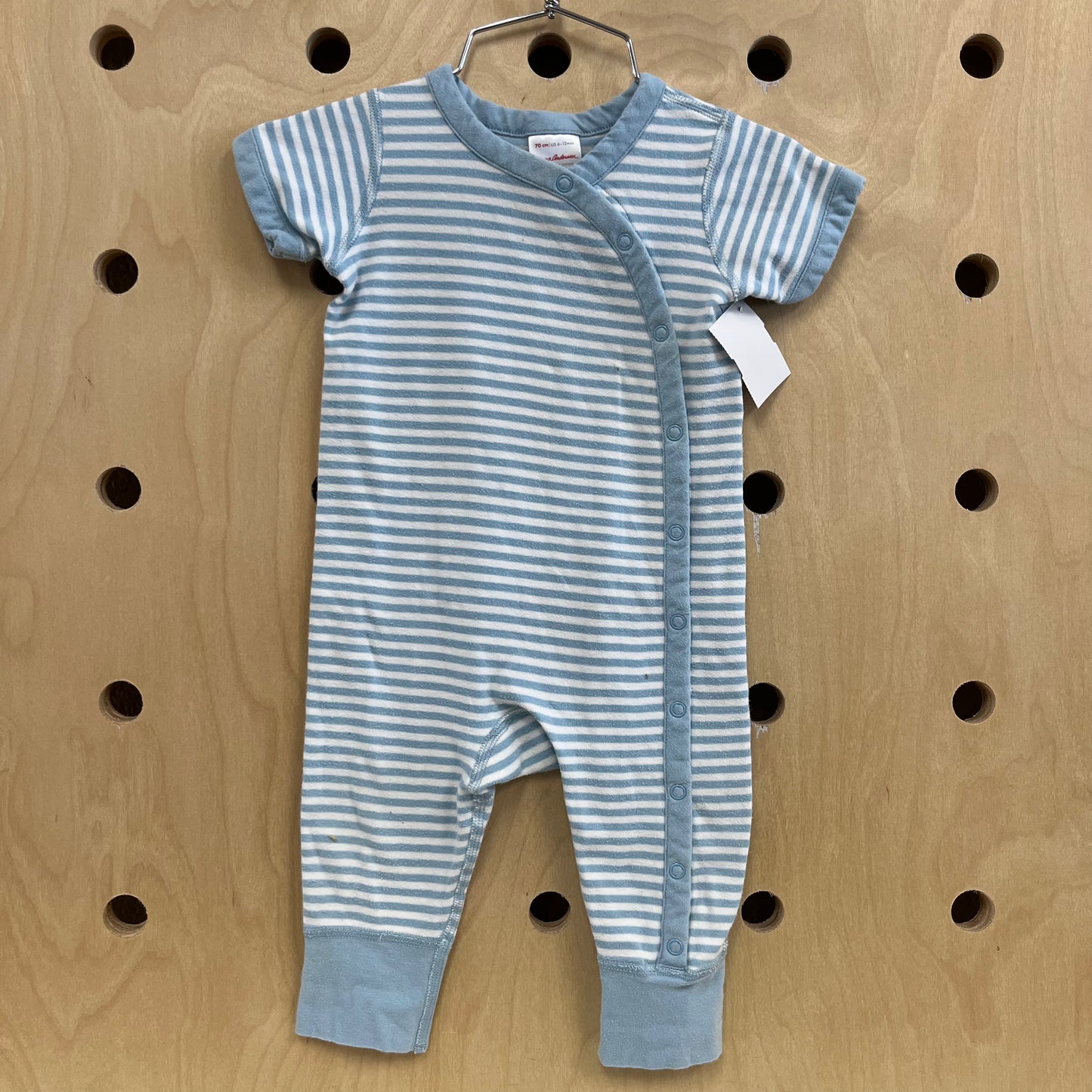 Blue & White Striped Romper