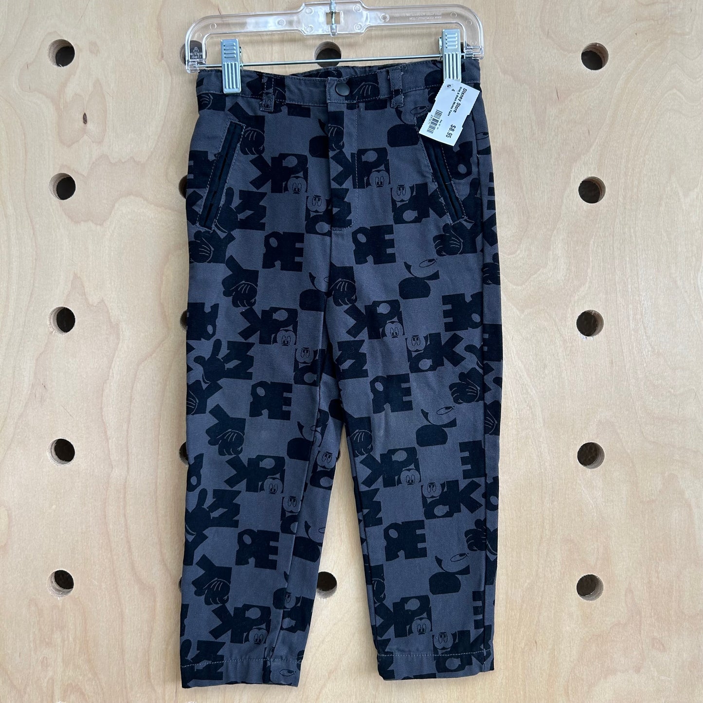 Grey & Black Mickey Pants