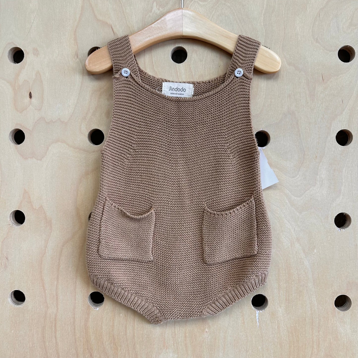 Brown Knit Bubble Romper
