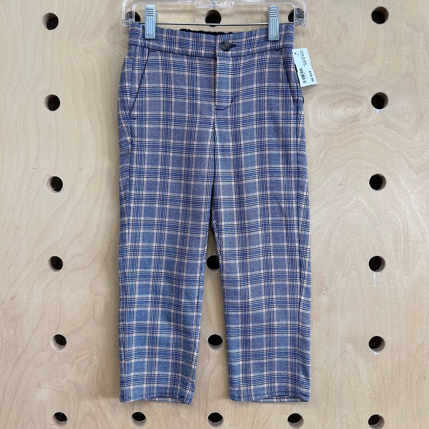 Blue & Coral Plaid Pants