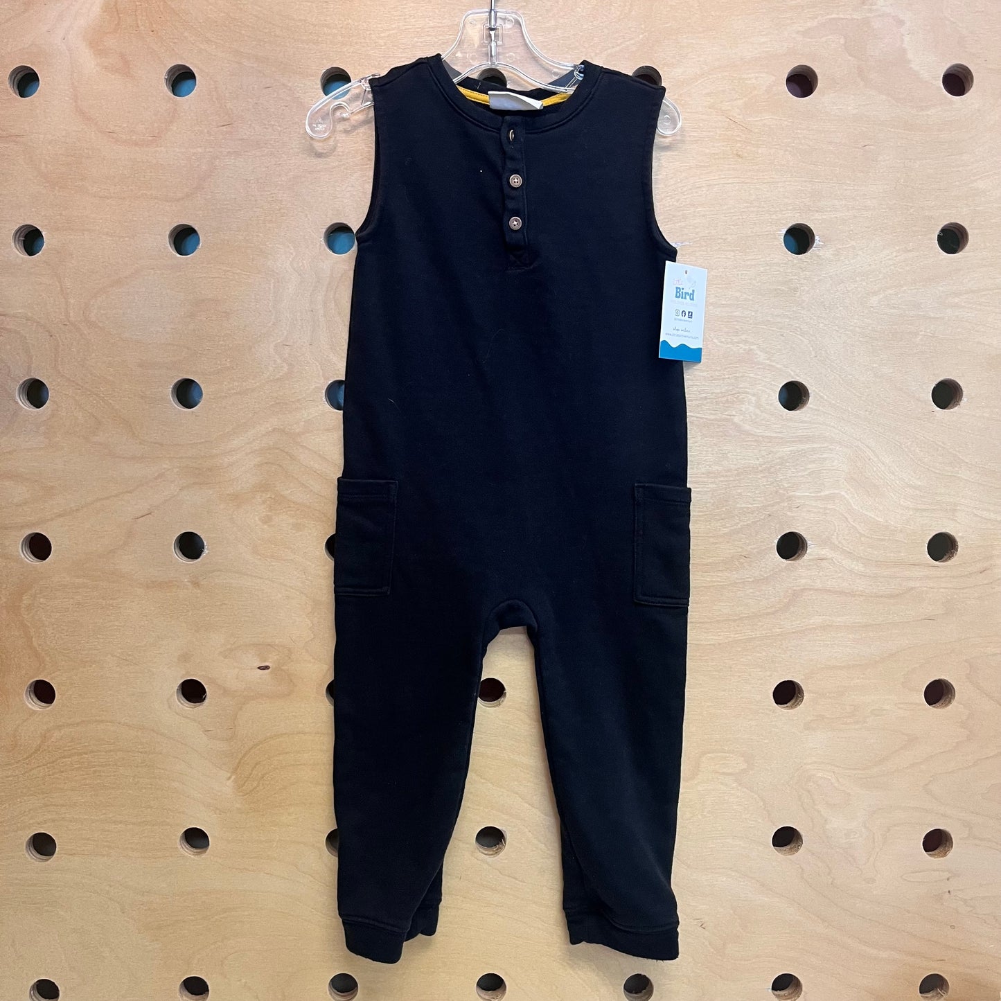 Black Henley Romper