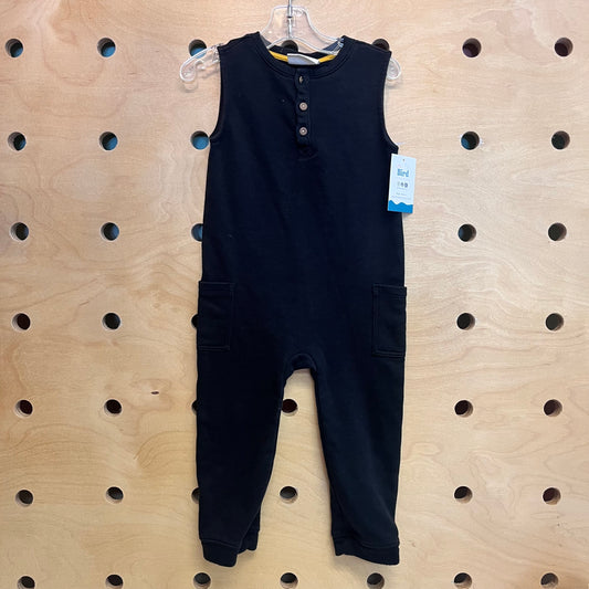 Black Henley Romper