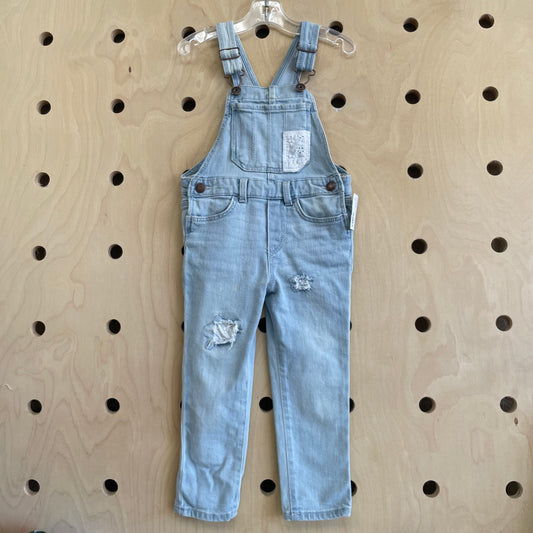 Denim Eyelet Patch Overalls