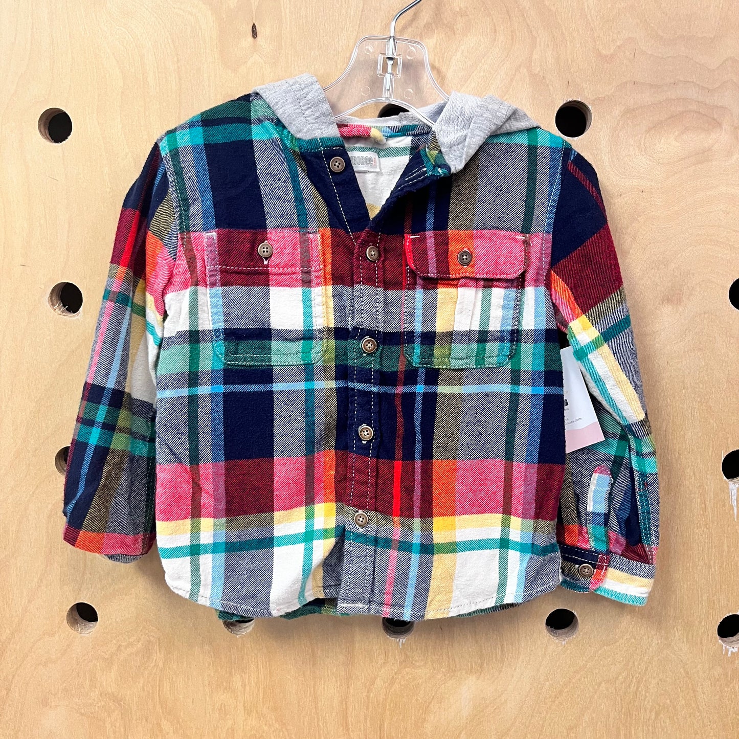 Colorful Plaid Hoodied Flannel