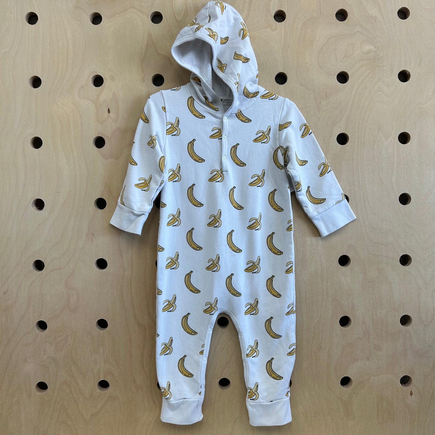 Organic White Banana Hoodie Romper