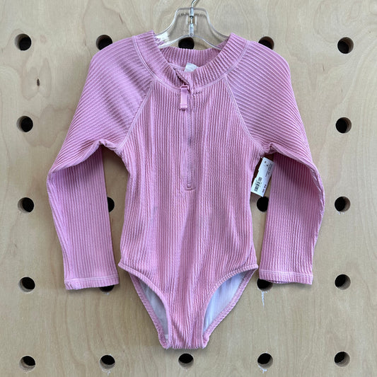 Pink Ribbed Swimsuit