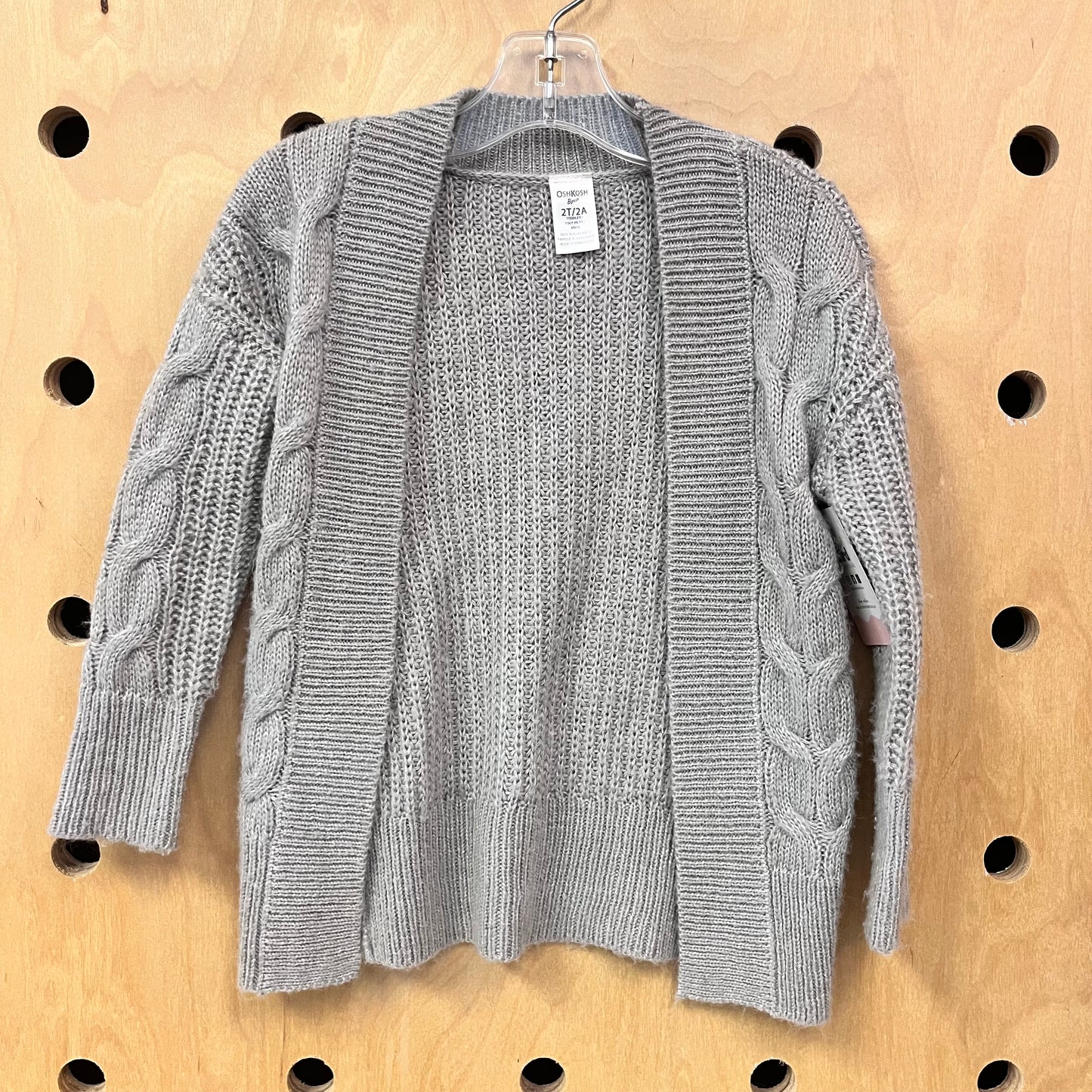 Grey Open Knit Cardigan