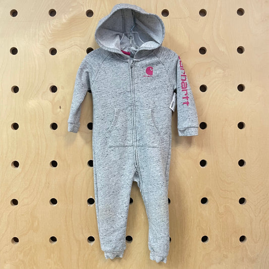 Grey Fleece Hoodie Romper