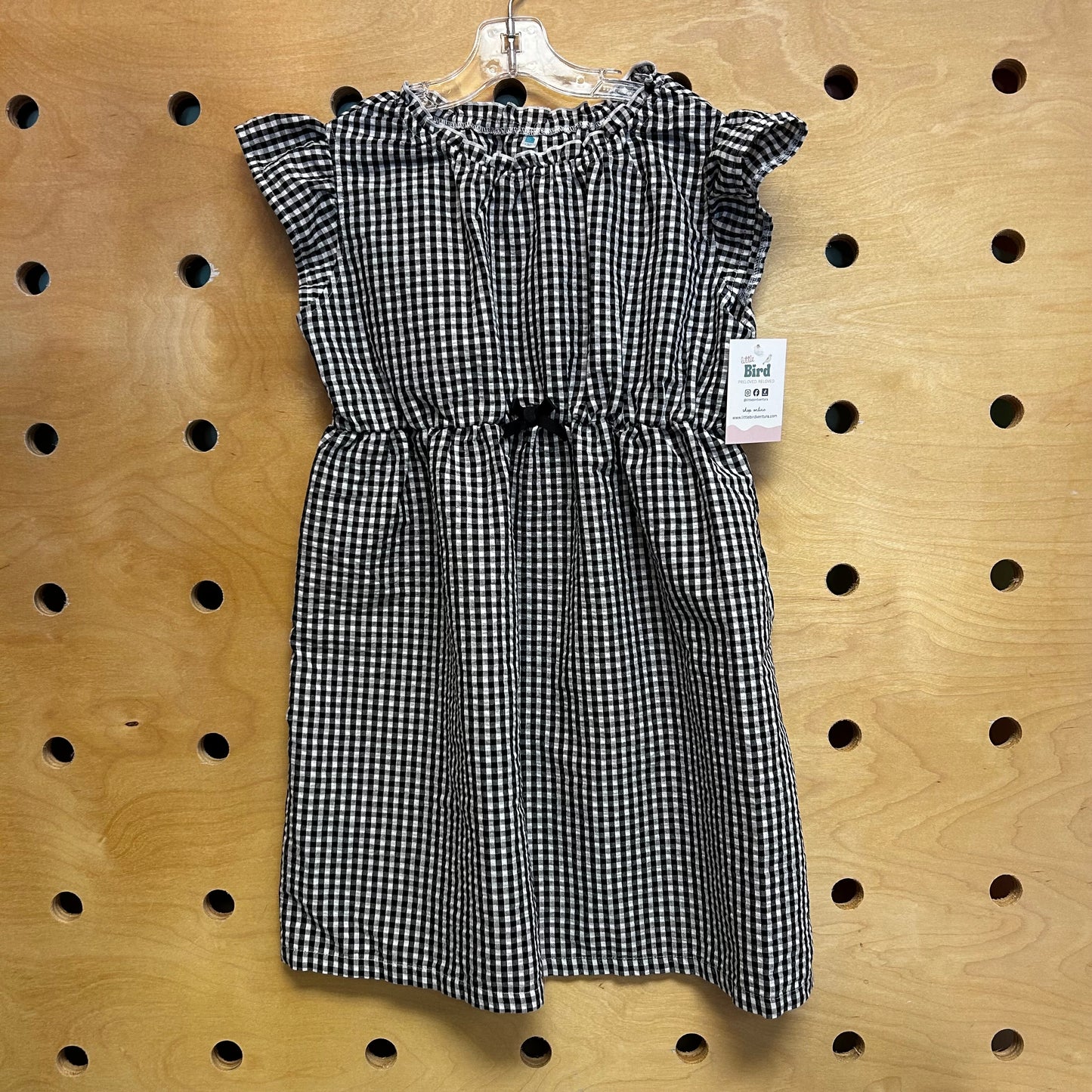 Black/White Gingham Bow Dress
