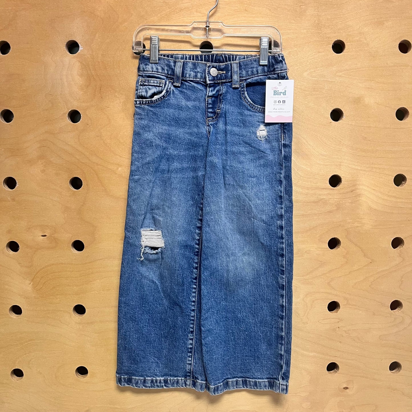 Distressed Wide Leg Denim