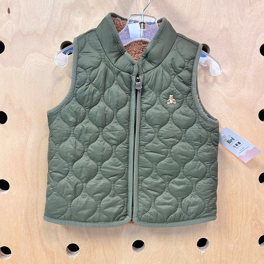 Green Sherpa Lined Vest