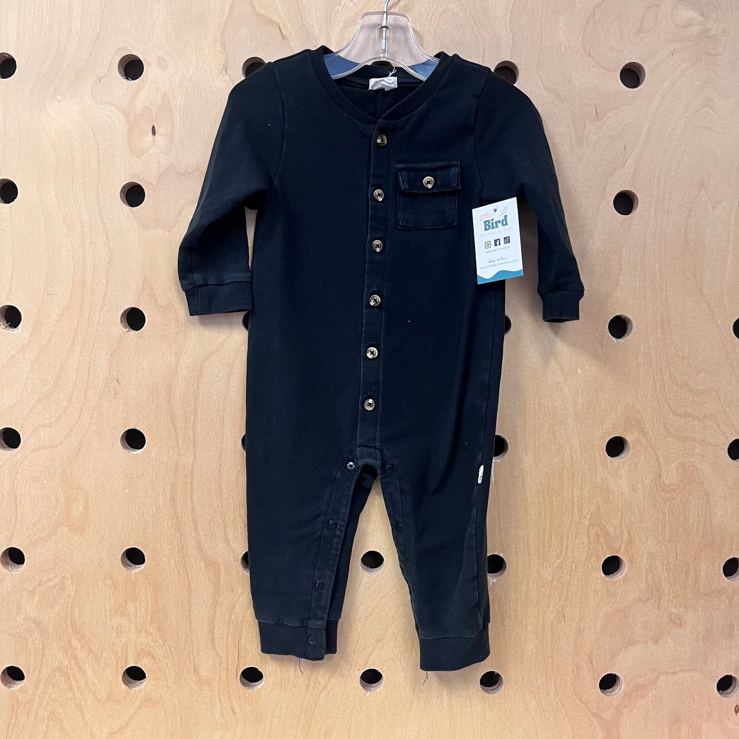 Black Button Romper